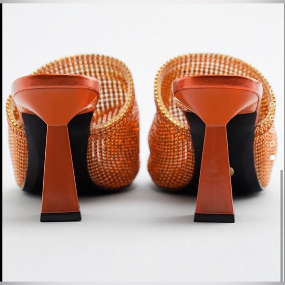 Zara  “RHINESTONE”  Mesh Heels - Picture 4 of 13